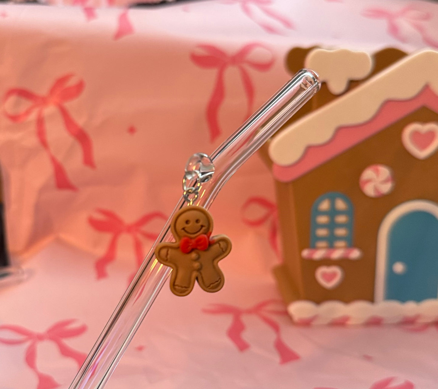 Straw Charm-Dangling Gingerbread