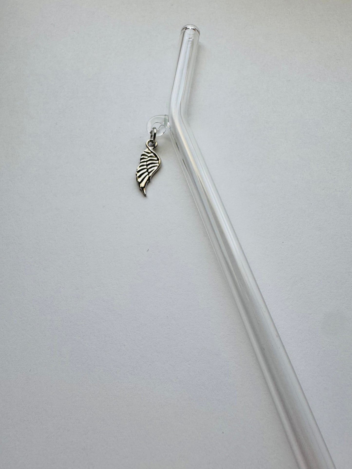 Angel wing straw charm