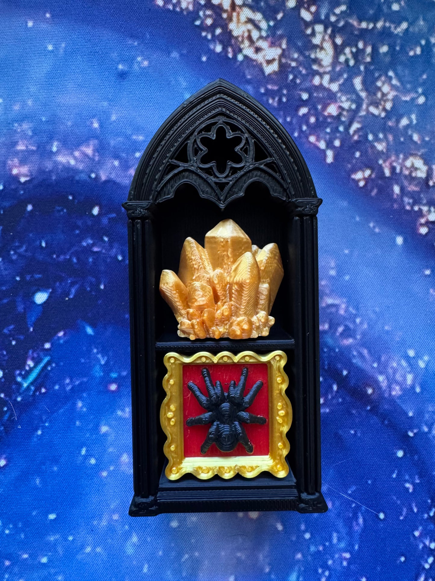 Coffins and Gothic Bookshelves