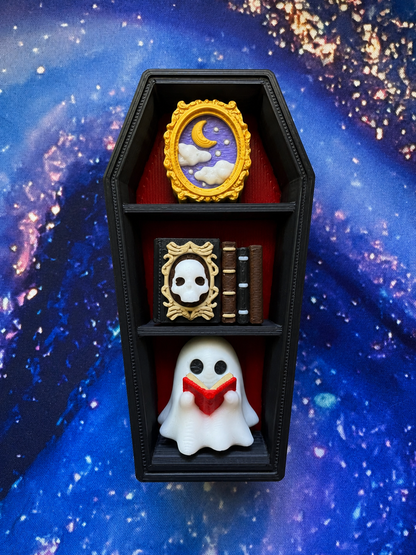 Coffins and Gothic Bookshelves
