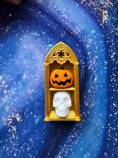 Coffins and Gothic Bookshelves