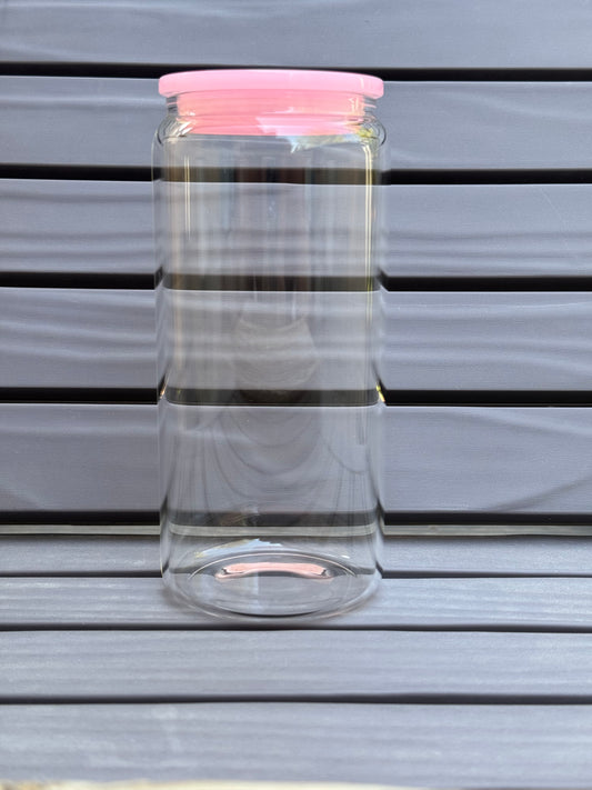 Clear Glass(pink lid)-20 oz.