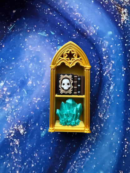 Coffins and Gothic Bookshelves