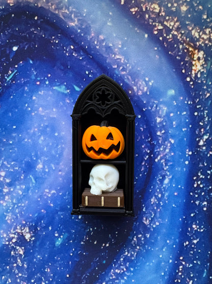 Coffins and Gothic Bookshelves