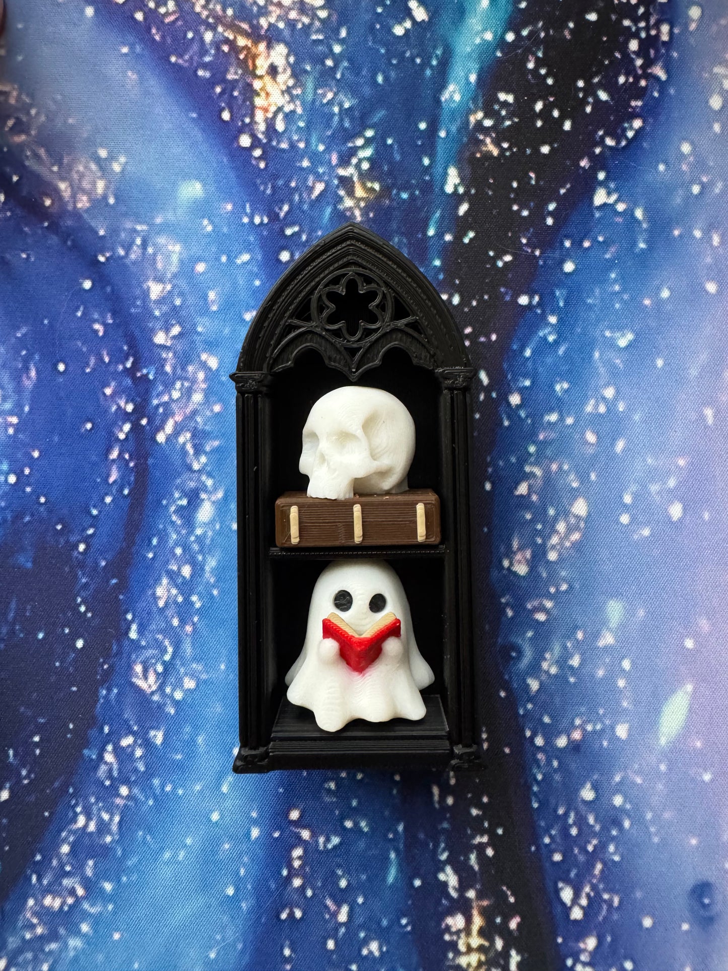 Coffins and Gothic Bookshelves