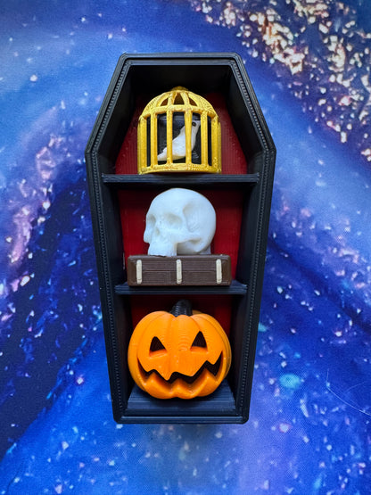 Coffins and Gothic Bookshelves