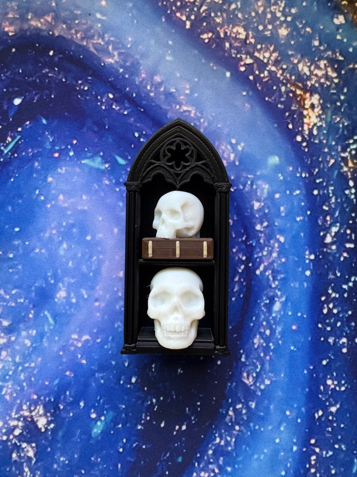 Coffins and Gothic Bookshelves